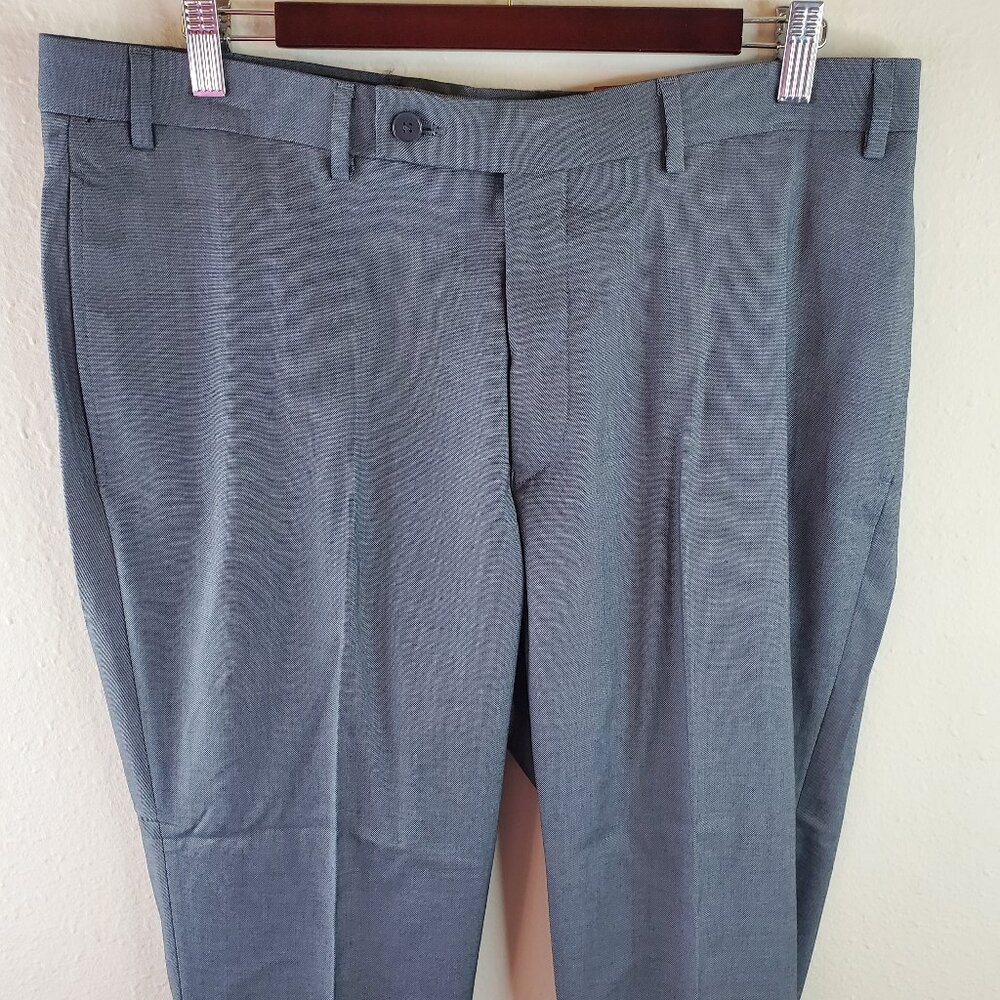 Calvin Klein Mens Grey Jerome Slim-Fit Dress Pants 36x30